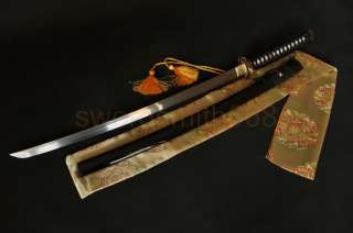 Folded Steel Blade Phoenix Brass Tsuba Hand Forged Japanese Samurai 
