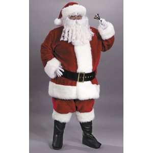   Plush Red Adult Santa Claus Suit Costume Size Large 