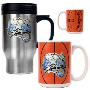 Orlando Magic NBA Stainless Steel Travel Mug & Gameball Ceramic Mug 