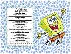 Spongebob Personalized Name Meaning Wall Room Print #1