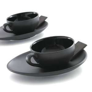  Nigella Lawson Espresso Cup/Saucer Set/4 Black Kitchen 