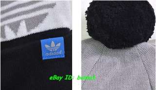 ADIDAS WOOLIE COLOR BLOCKING BEANIE Black Grey White Knitted trefoil 