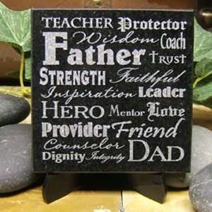  Father / Dad 4 Inch Granite MiniStone Coaster/ Plaque 