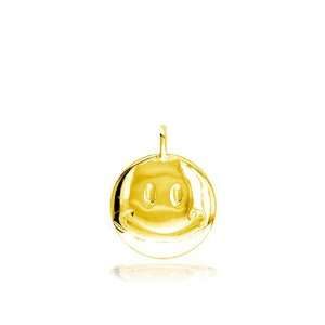  Small Size Happy (Smiley) Face Jewelry Charm in 14K yellow 