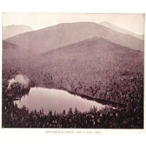   Adirondack Lodge Clear Lake New York   Original Duotone Print Home