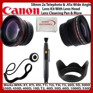  2x Telephoto HD Zoom Lens, 0.45x Wide Angle Lens, Lens Pen Kit, Lens 