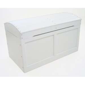  White Hardwood Barrel Top Toy Chest