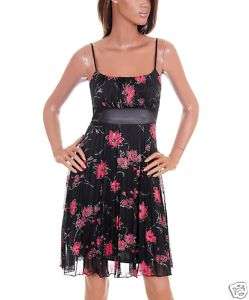 New Womens Day Evening Dress Black Red w Shimmer S M L  