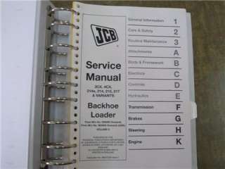 Manual CD de reparaciones 3CX, 4CX, cargador vol. II de JCB de 214 