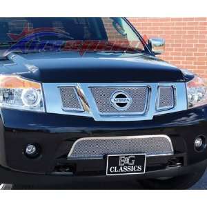  2008 2011 Nissan Armada Polished Wire Mesh Grille 4PC   E 