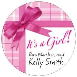 Wedding Favors Its a Girl Gift Wrap Design Personalized Travel Candle 