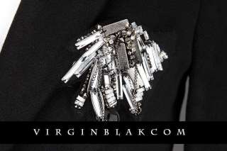 vb HOMME Cubic Metal and Mesh Brooch 1RU  