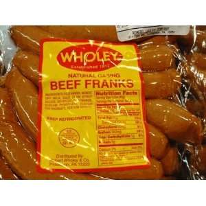 Wholeys Own Natural Casing All Beef Franks3 LBS  Grocery 