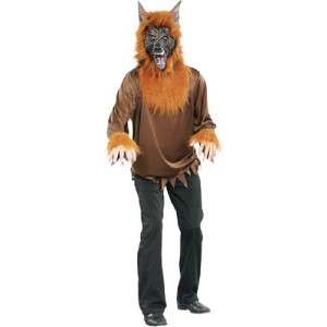 Werewolf Adult Mens Brown Halloween Costume Wolf New  
