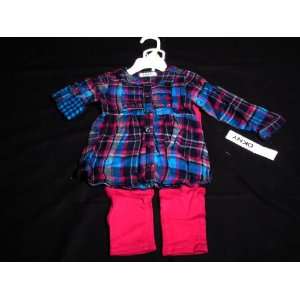  DKNY Infant 2 Piece Plaid Set (18 Months) 