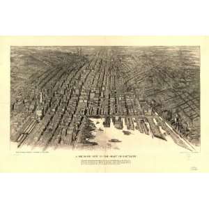  Historic Panoramic Map A birds eye view of the heart of 