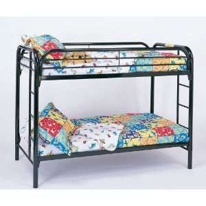  Coaster Toby Twin over Twin Metal Bunk Bed in Black Finish 