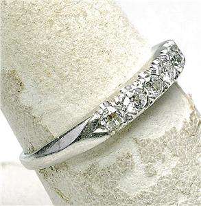 Antique Platinum 35 to 40 points Mine Cut Diamond wedding Band Ring 