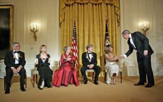   Bush congratulates Tina Turner at the Kennedy Center Honors