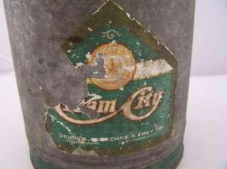 Vintage Cream City 10 Metal Kerosene Can  