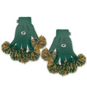  Green Bay Packers Spirit Fingerz Pom Gloves with NFL Team 