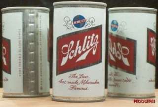   can is air sealed lift ring pull pat pend top lid brand schlitz beer