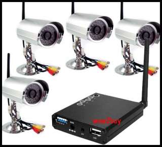 Wireless CCD Camera*4 Surveillance System with USB DVR Receiver