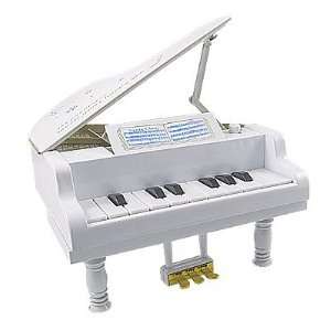  Como Children White Plastic Electronic Mini Grand Piano 