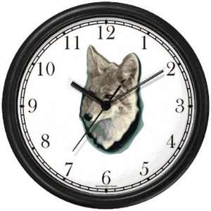  Gray Fox Dog Wall Clock by WatchBuddy Timepieces (White 