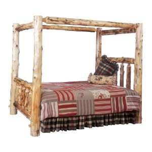  Cottage Log Canopy Bed