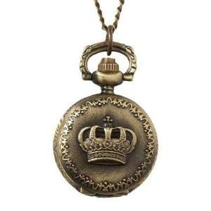  Antique Brass Crown Pocket Watch Pendant Arts, Crafts 