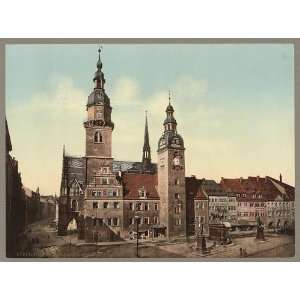  Chemnitz,Germany,city hall,memorials,Wilhelm I,c1890