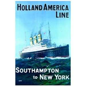  Holland America Line by G.H Tavis. Size 15.37 X 23.50 Art 