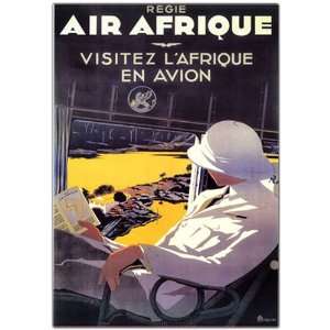  Best Quality Air Afrique by A. Roquin Framed 18x24 Canvas 