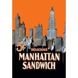  Vintage Art Manhattan Sandwich   07205 9