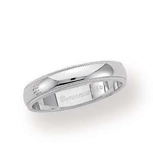  Palladium 4mm Domed S Fit Milgrain Wedding Band Jewelry