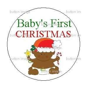   First Christmas Pinback Buttons 1.25 Pins XMAS African American