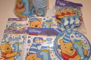 WINNE THE POOHS BOY 1ST BIRTHDAY PARTY SUPPLIES   CREATE YOUR OWN SET 