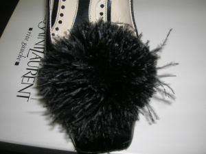 495 YSL YVES SAINT LAURENT black high heel shoe 37 7  