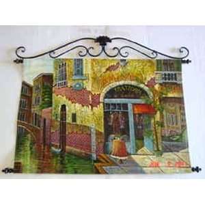  Hanging Oil Painting Tapestry with Rod Iron