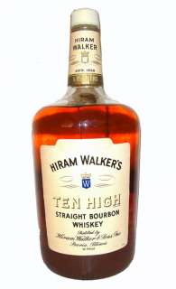 Hiram Walker Ten High Bourbon Whiskey 1.75L   Old Label  