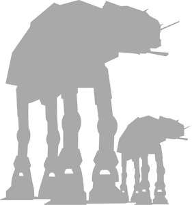 Imperial Walker   8 x 7.5 Star Wars Decal   ANY COLOR  