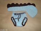 CROCHET BABY LITTLE BLUE DRAGON HAT AND DIAPER COVER photo prop ♥