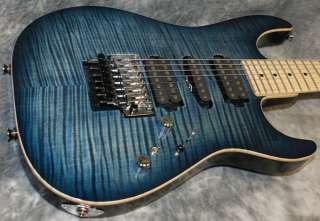 Tom Anderson Drop Top 7 String Arctic Blue Burst with Binding  