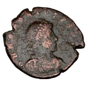  392AD Ancient Roman Coin ARCADIUS & Globe & Labarum 