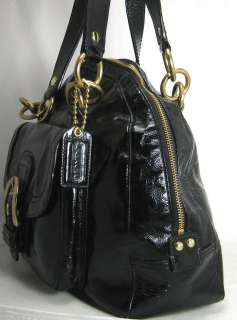 COACH Patent Courtney Satchel Shoulder Bag Black 13134  