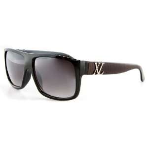  Retro Black & Red Wayfarer Sunglasses Flat Top Black Lens 