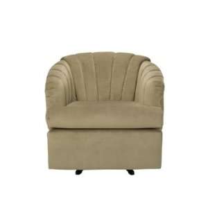 Claire Green Polyester Swivel Accent Chair 