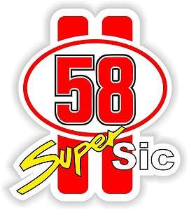 MARCO SIMONCELLI 58 SUPER SIC Autocollant Vinyl Sticker decal 