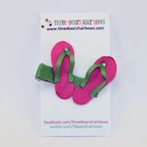  Pink and Green Summer Flip Flops Clip